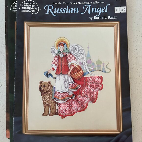 Vintage Barbara Baatz Angel Collection Cross Stitch Books Lot of 6 by ASN Unused - Picture 7 of 10